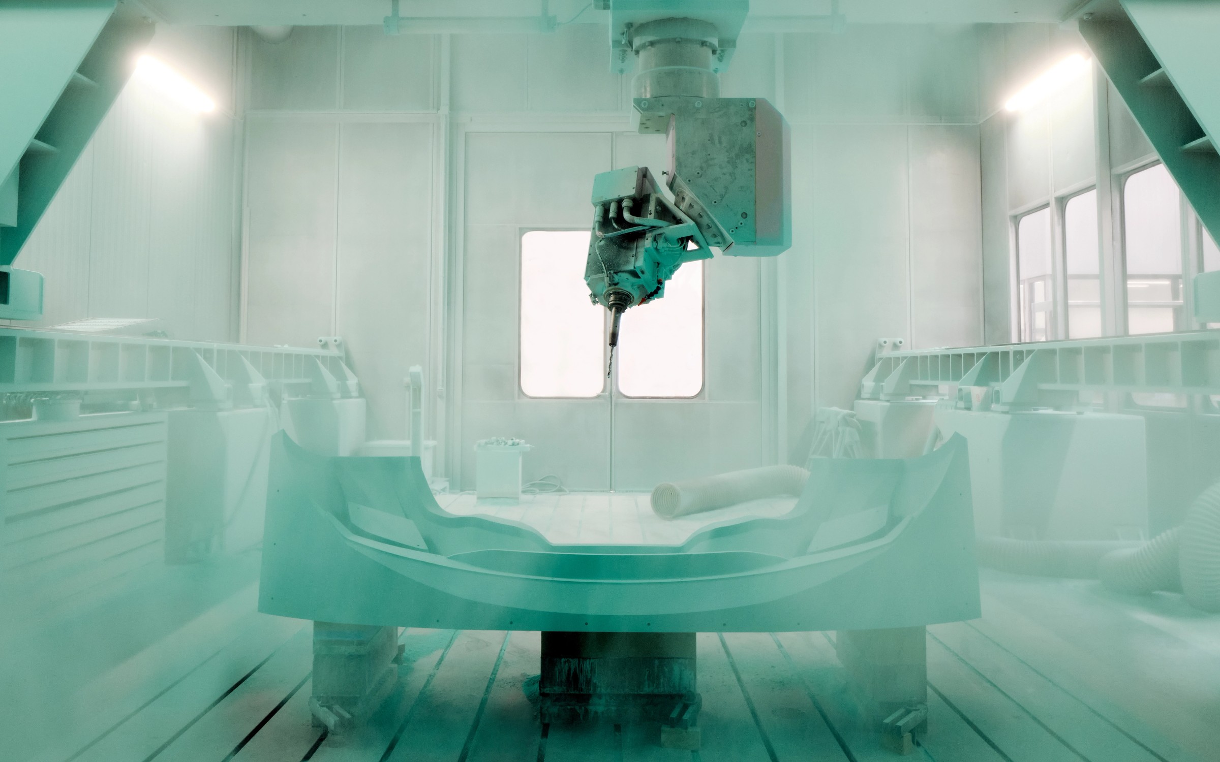 Photograph of the manufacturing set-up for the capricorn 01 Zagato hypercar